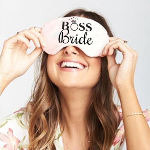 Boss Bride sleep mask Bachelorette Party bridal shower Wedding engagement Just married Honeymoon travel gift present Photo props