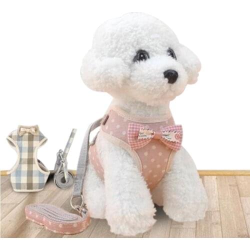 Fashion Pet Dog Mesh Chest Strap Breathable Pet Vest Retractable Small Medium Cat Dog Chest Strap Traction Rope Pet Supplies