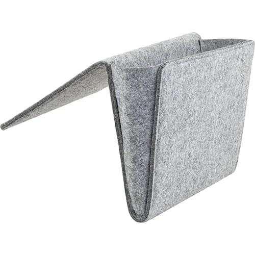Sofa Armrest Organizer Couch Multifunctional Bedside Storage Bag Book Remote Control Holder (Grey)