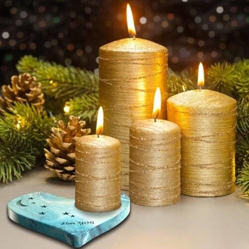 Love Heart Stars Coaster Epoxy Resin Mold Candlestick Pad Mat Tray Silicone Mould DIY Crafts Decorations Ornaments Casting Tools