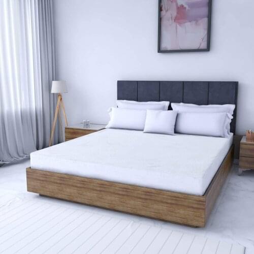 Pukato Single and Double Fitted Liquid and Water Proof 100% Cotton White Mattress Protector Multi-Size, Antiallergic