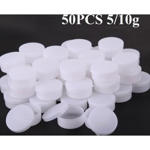 50pcs 5/10g Empty Cosmetic Jar Pot Eyeshadow Face Cream Container Box Refillable Bottles Face Cream Eyeshadow Pack Box Pots