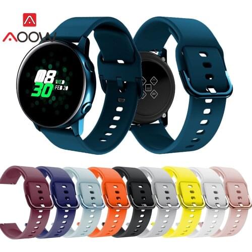 20mm 22mm Silicone Sport Strap Replacement Band for Samsung Galaxy Watch3 45mm 41mm Active2 S3 Amazfit Bip Huawei Watch GT 2