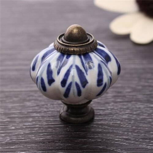 34mm Hand Painted Ceramic Pumpkin Bedroom/Cupboard/Cabinet Knobs/Door/Drawer Handle Furniture Pulls Knob