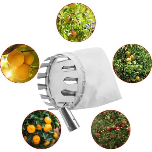 Garden Portable Tree Pruner Durable Convenient Mental Fruits Picker Head Basket Convenient Fruits Catcher Picking Tool