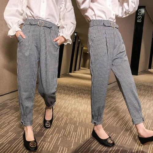 Girls Pants 2020 New Childrens Casual Pants, Big Childrens Fashionable Pants Plaid Pants Summer Pants