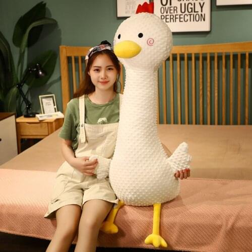 55cm-100cm Cute Long Goose Plush Toy Soft Stuffed Cartoon Animal White Duck Doll Sleeping Pillow Cushion Birthday Gift For Lover