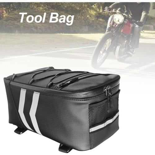 Motorcycle Electric Bike Backseat Carrier Bag PU Leather Waterproof Scooter Bicycle Rear Seat Rack Storage Package Cycling Tools
