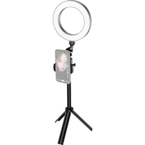 LED Ring Light 6 inch Mini Selfie Ring Light 3 Lighting Modes Dimmable with Tripod Selfie Stick Phone Holder for Live Streaming