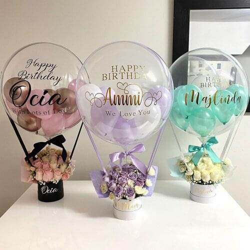 Balloon Gift Packag Box Bag Gold Sliver Rose Wedding Party Decoration Kid Boy Baby Shower Sticker Toy Birthday Wed Fashion Stand