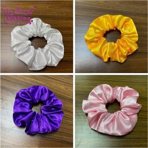 Women LED Luminous Large Intestine Hair Ring Solid Color Satin Elastic Hairband Nightclubs Disco Girls Headwear DIY Accessories