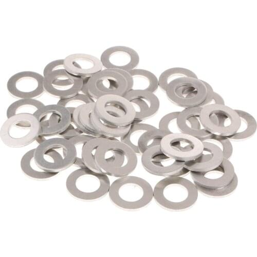 50Pcs M12 Aluminum Alloy Oil Drain Plug Crush Washers Gaskets For Toyota