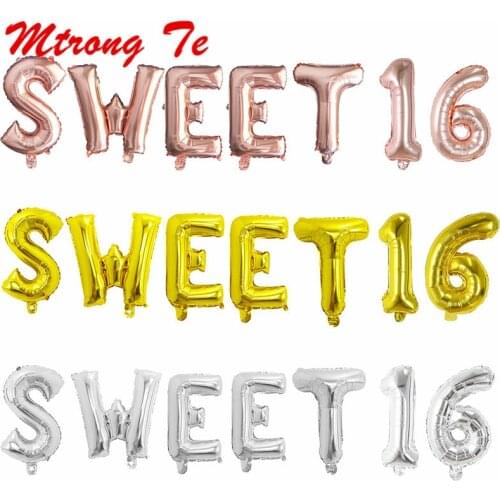 7pcs/lot Rose Gold Sweet 16 18 21 26 30th Birthday Party Decoration Sweet Girls Happy Birthday Donut Balloon Event Party Supplie