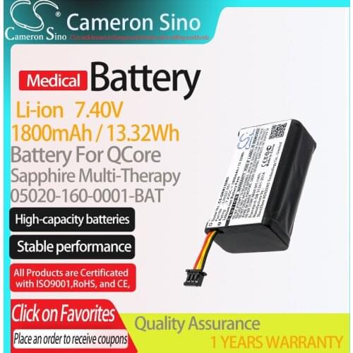 CameronSino Battery for QCore Sapphire Multi-Therapy fits 05020-160-0001-BAT Medical Replacement battery 1800mAh/13.32Wh 7.40V