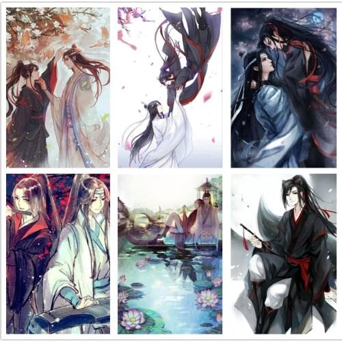 5D DIY Full Drill Diamond Painting Anime Mo Dao Zu Shi Wei Wuxian Diamond Embroidery Cartoon Cross Stitch Mosaic Set Decor Gift