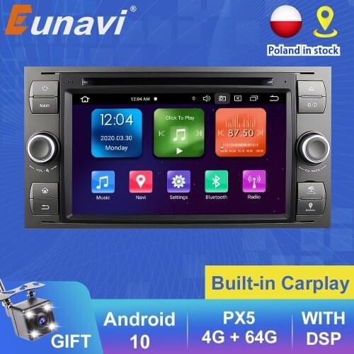 Eunavi 2 Din DSP Android Car DVD Radio Player GPS For Ford Mondeo S-max Focus C-MAX Galaxy Fiesta transit Fusion Connect kuga