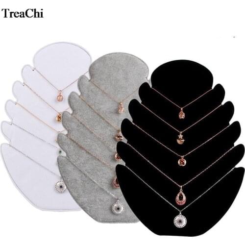 Black Stand Velvet Easel Organizer Rack Necklace Holder Jewelry Pendant Chain Display High-grade Velvet Necklace Display Stand