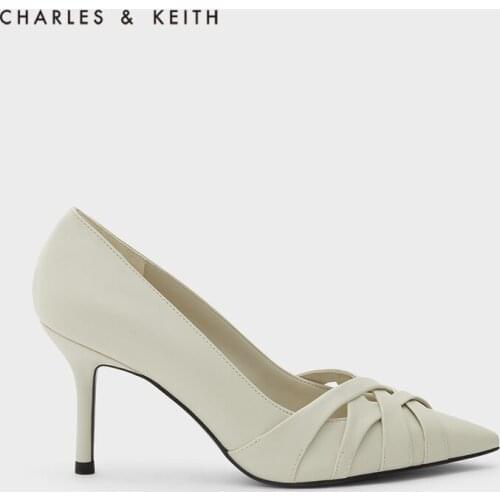 CHARLES＆KEITH New Arrival for Autumn 2021 CK1-60361350 Womens pleated pointed high-heeled shoes
