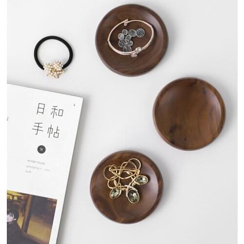 Black Walnut Wood Nature Bracelets Earrings Rings Display Holder Jewelry Display Blocks