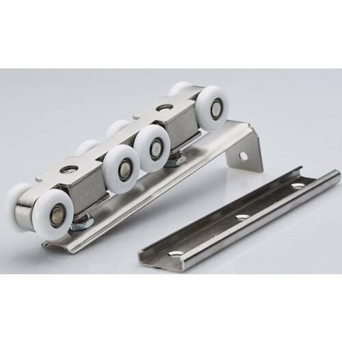 Wooden hanging wheel Mute eight-wheel stainless steel door glass sliding door Fine pulley