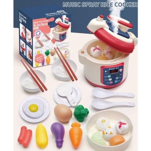 Childrens Play House Kitchen Induction Cooker Toy Set Girl Cooking Tableware Rice Cooker Educational Toy