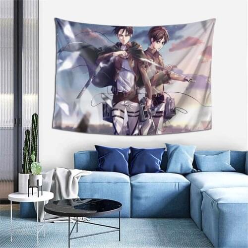 Attack On Titan SnK Anime Tapestry Levi Wall Arts Decor Home Hanging Cloth Background Covering Aesthetic