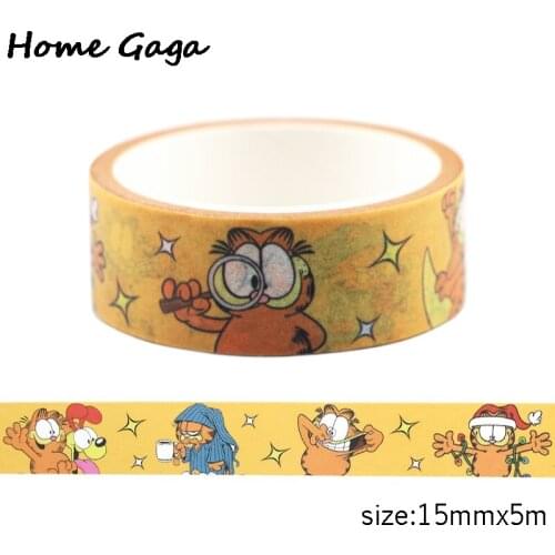 Homegaga Cartoon Cat Washi Tape Funny Animal Masking Tape Cool Adhesive Tapes Notebook Tape Stickers Decorative Tapes D2536