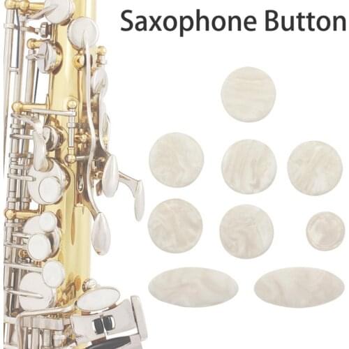Saxophone Button 9pcs/set Saxophone Finger Buttons Pearl Real Abalone Shell Repair Parts Sax Replacement Inlays Keys