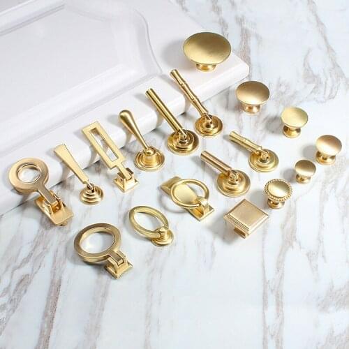 Furniture Knobs Handle Of Drawer Wardrobe Door Gold Handles Bookcase Dresser Simple Small Pulls Cabinet Single Hole Handle