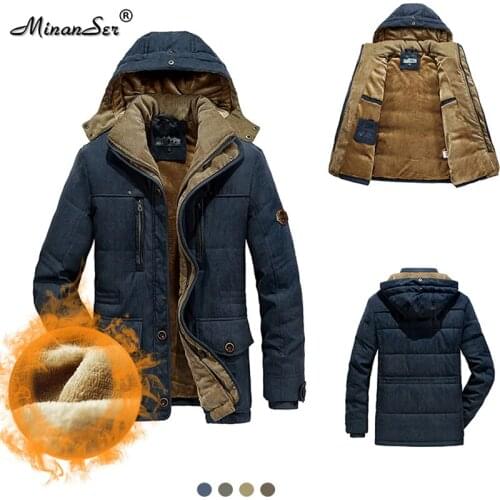 MinanSer Men's Parkas With A Hood