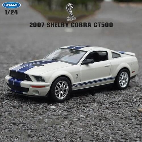 Welly 1:24 2007 Shelby Cobra GT500 Alloy Car Model Car Simulation Decoration Car Collection Gift Toy Die Casting Model Boy Toy