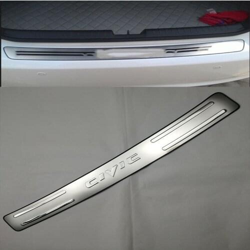 For Honda Civic 2012 2013 2014 2015 stainless steel Rear Bumper Protector Trunk Rear guard Tread Plate Trim