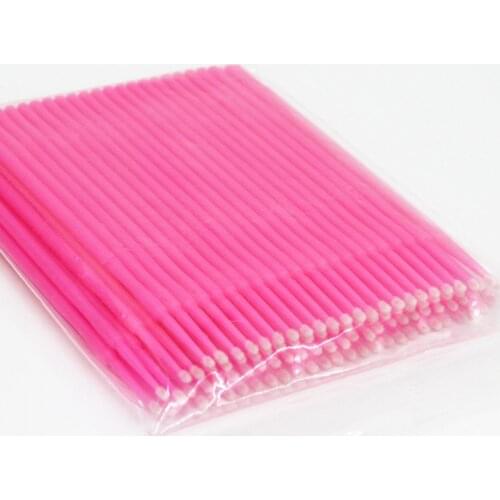 Middle Size Pink Color 100pcs/Lot Disposable Swab Micro Brush Eyelashes Extension Individual Lash Glue Removing Makeup Tools