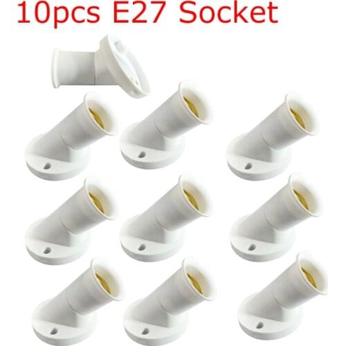 E27 Screw Cap Socket 45Degree Tilt Screw Bulb Base Wall Socket Adapter Converter Lamp Holder Fixing Base Stand Holder AC 250V 6A