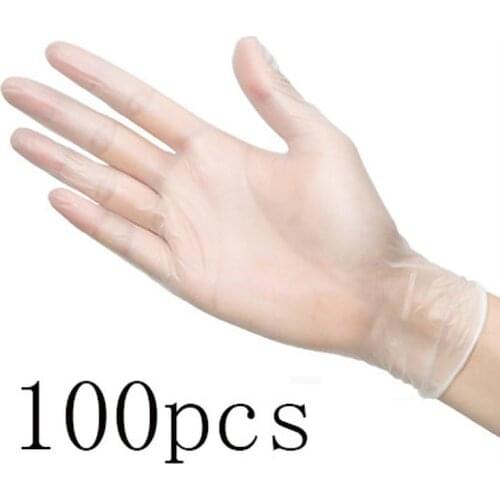 100pcs Food Grade Disposable PVC Gloves For Restaurant Kitchen BBQ Eco-friendly Food Gloves Cleaning Plastic Gloves Gadget