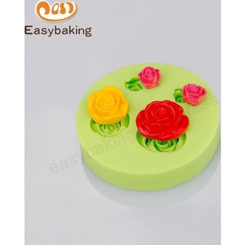 Arrival Silicone Gumpaste Mold 4 Cavity Roses Cake Decorating Tools Easy Making Cookies Candy
