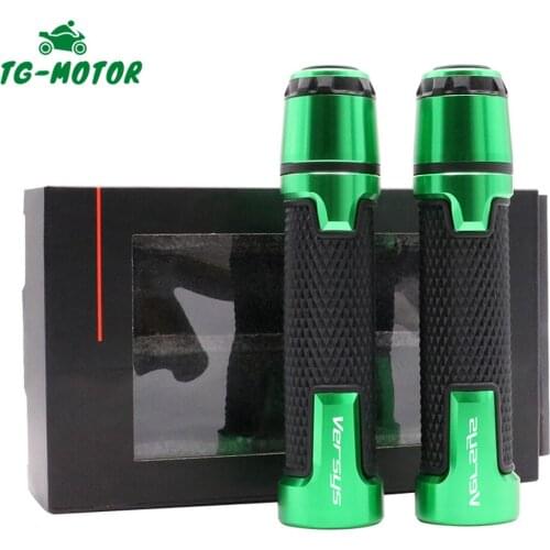 TG-Motor Motorcycle 7/8'' 22MM CNC Handlebar Grips Green For Kawasaki versys650 Versys 650 1000 Handle Grip Handle bar Sliders
