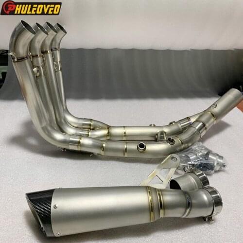 Titanium Alloy Motorcycle Exhaust Collector System for BMW S1000RR 2019-2020 Exhaust Muffler Escape Header Tube Front PipeCarbon