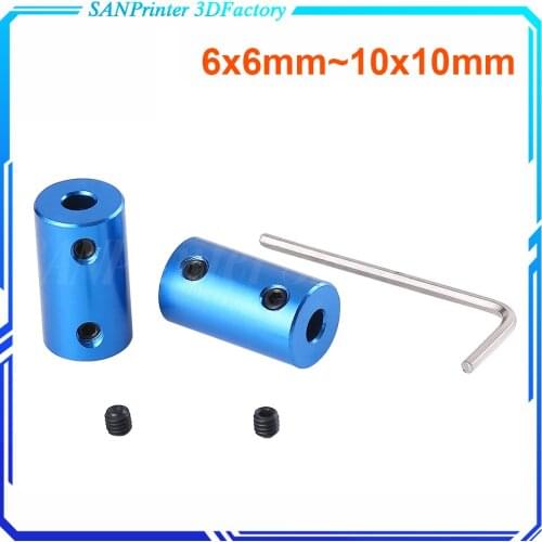 D14L25 Aluminum Alloy Coupling Bore 3D Print Part Blue Flexible Shaft Coupler Screw Part Stepper Motor，large size