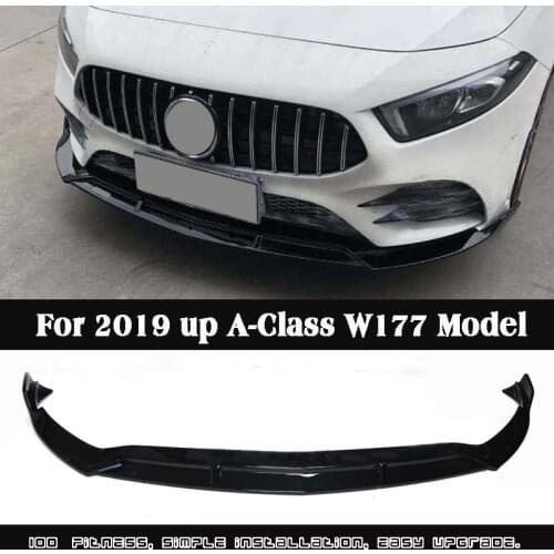 B Style PP Material Front lip Spoiler For Benz A Class A180 A200 A260 Sport W177 2019