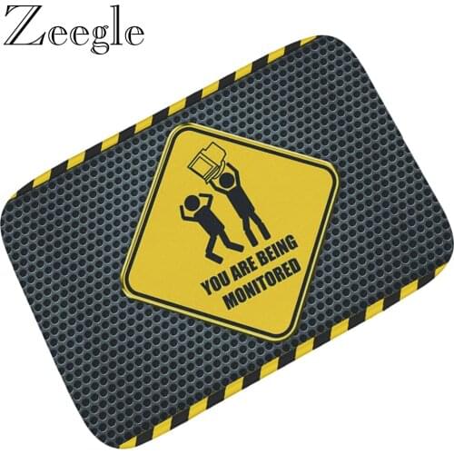 Zeegle Flannel Doormat Kitchen Rug Non-slip Outdoor Doormat Entrance Carpet Hallway Mat Soft Bath Mat Foot Rug