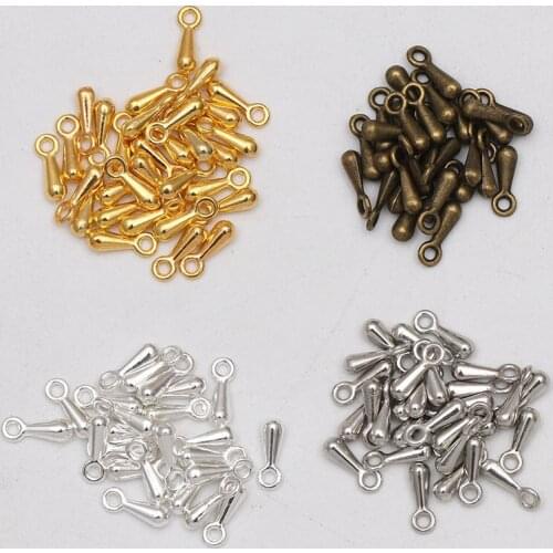 100pcs/ lot 2*7mm Metal Alloy Extender Chain Drop Gold/Rhodium/Silver Color Charms Pendants for Necklace Bracelet Jewelry Making