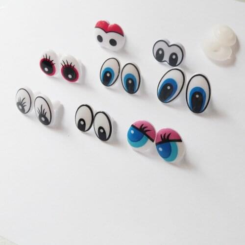 120pcs/lot--- new arrvial print plastic safety toy eyes & hard white washer for diy plush doll materials--you can choose style