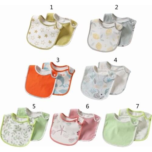 2Pcs/lot Baby Girls Boys Feeding Bibs Waterproof Apron Cartoon Towel Kids Toddler Dinner baberos Bandanas Burp Cloths G99C