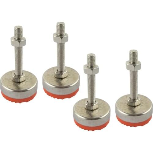 4pcs M8x60mm Adjustable Foot Cups 40mm Diameter TPU Non-skid Base M8 Thread 60mm Length Articulated Leveling Foot