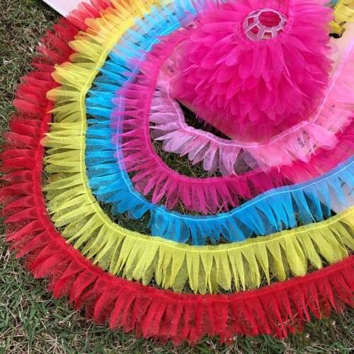 5 meters 35mm Gauze Wrinkle Lace Trim Organza Ribbon Diy Clothing Curtains Sewing Decoration Materials