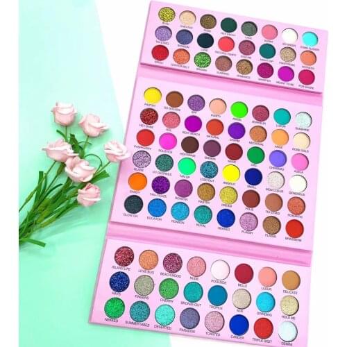 96 Colors Folding Eyeshadow Palette Palette Colorful Eye Shadow Waterproof Rainbow Neon Eyeshadow Pallete Lasting High Pigment