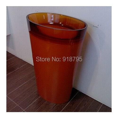 RESIN ACRYLIC BATHROOM FREESTANDING PEDESTAL WASH BASIN CLOAKROOM VANITY COLORED HAND SINK RS38281