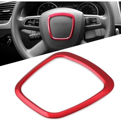 Car styling Steering Wheel Sticker Aluminum frame cover Body Emblem Fit For Audi A3/A4L/A6L/Q3/Q5 S4 accessories decoration