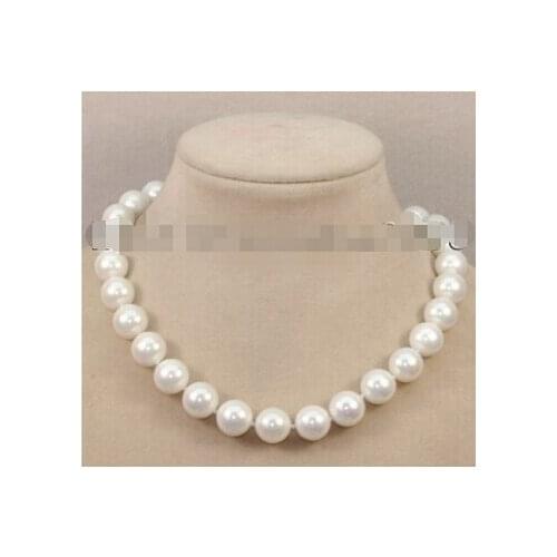 Free ship 12mm white sea shell pearl necklace 18" Factory Wholesale price Women Giftword Jewelry